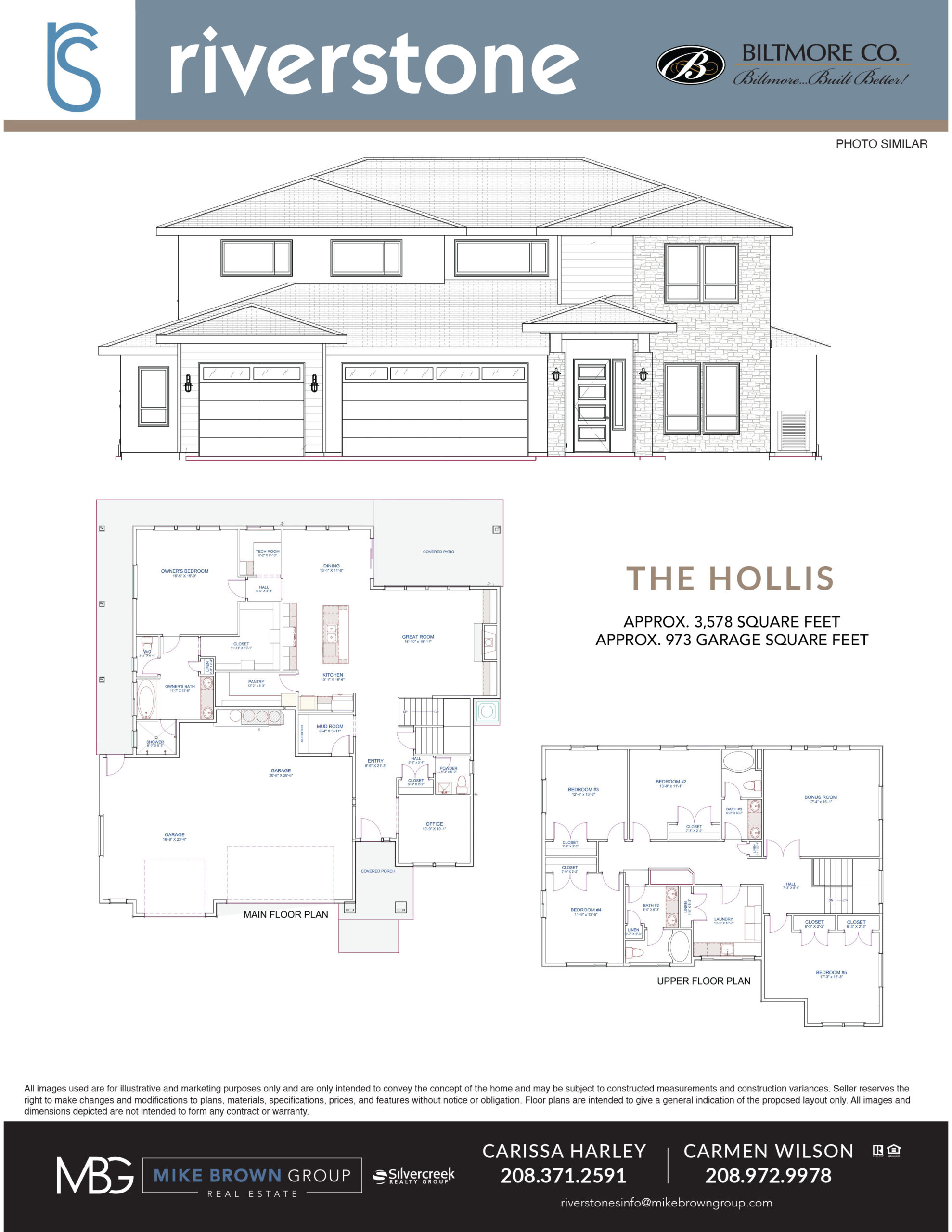 Riverstone Hollis Floorplan and rendering